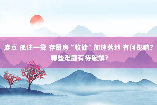 麻豆 孤注一掷 存量房“收储”加速落地 有何影响? 哪些难题有待破解?
